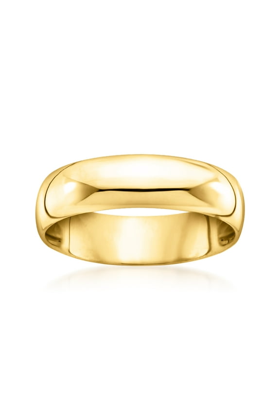 Men's 6mm 14kt Yellow Gold Wedding Ring for Male, Adult