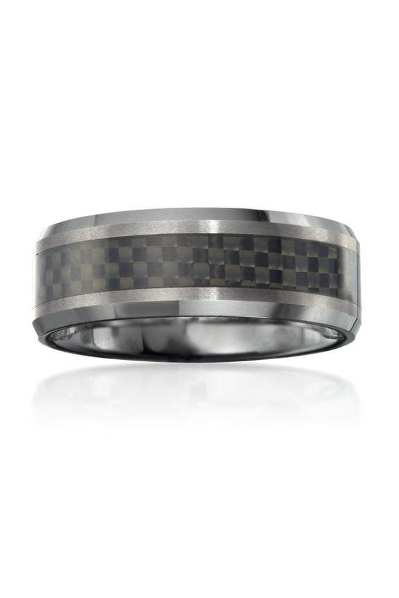 Men's 8mm Tungsten Carbide Wedding Ring for Male, Adult