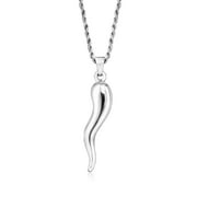 ROSS-SIMONS Men's Sterling Silver Italian Horn Pendant Necklace for Male, Adult