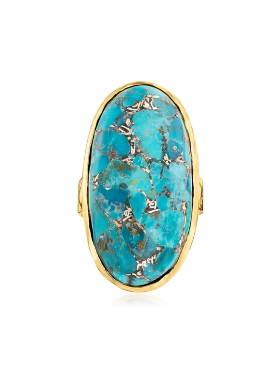Mosaic Turquoise Ring in 18kt Gold Over Sterling, Women's, Adult