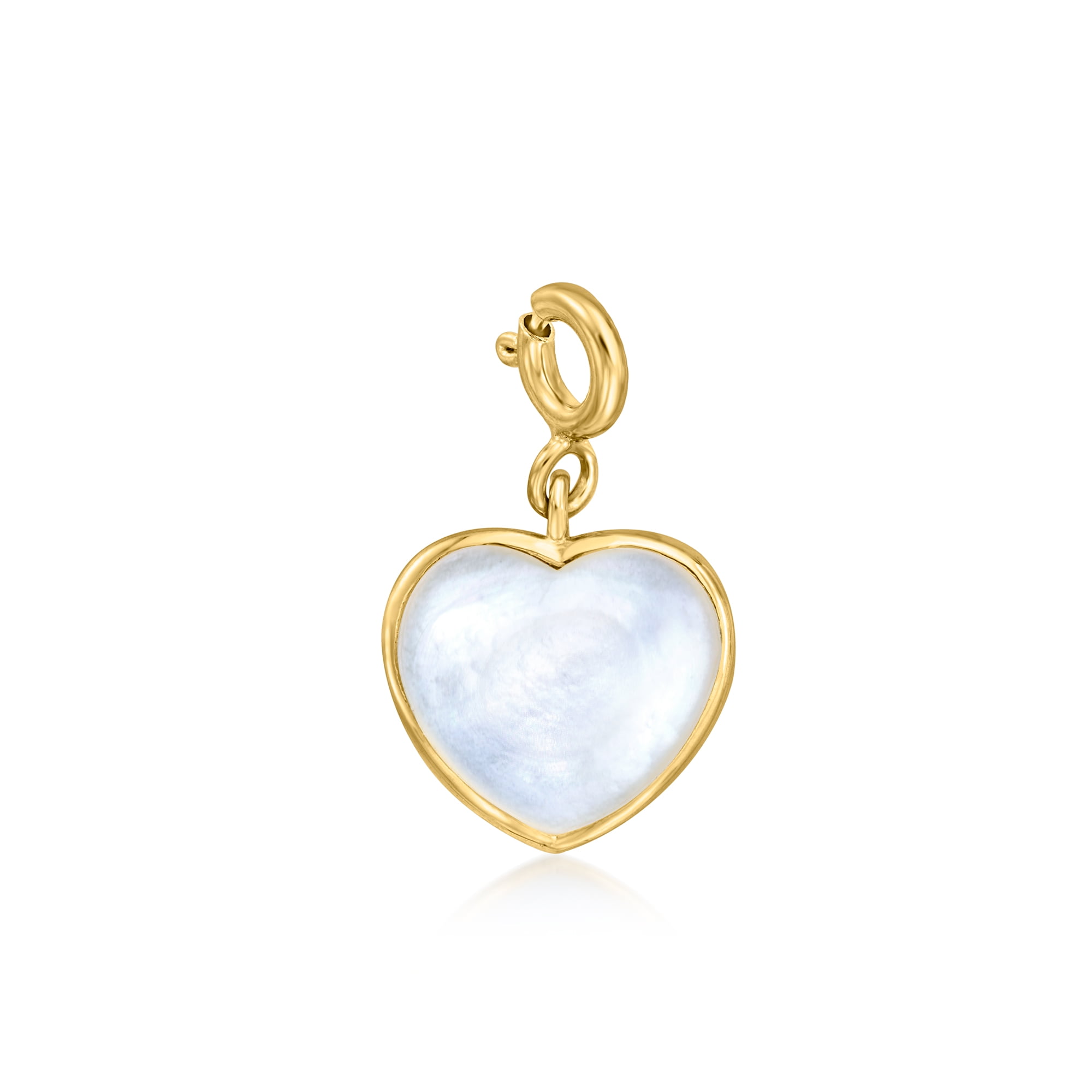 Ross-Simons Mother-Of-Pearl Heart Charm in 18kt Gold Over Sterling, Women's, Adult