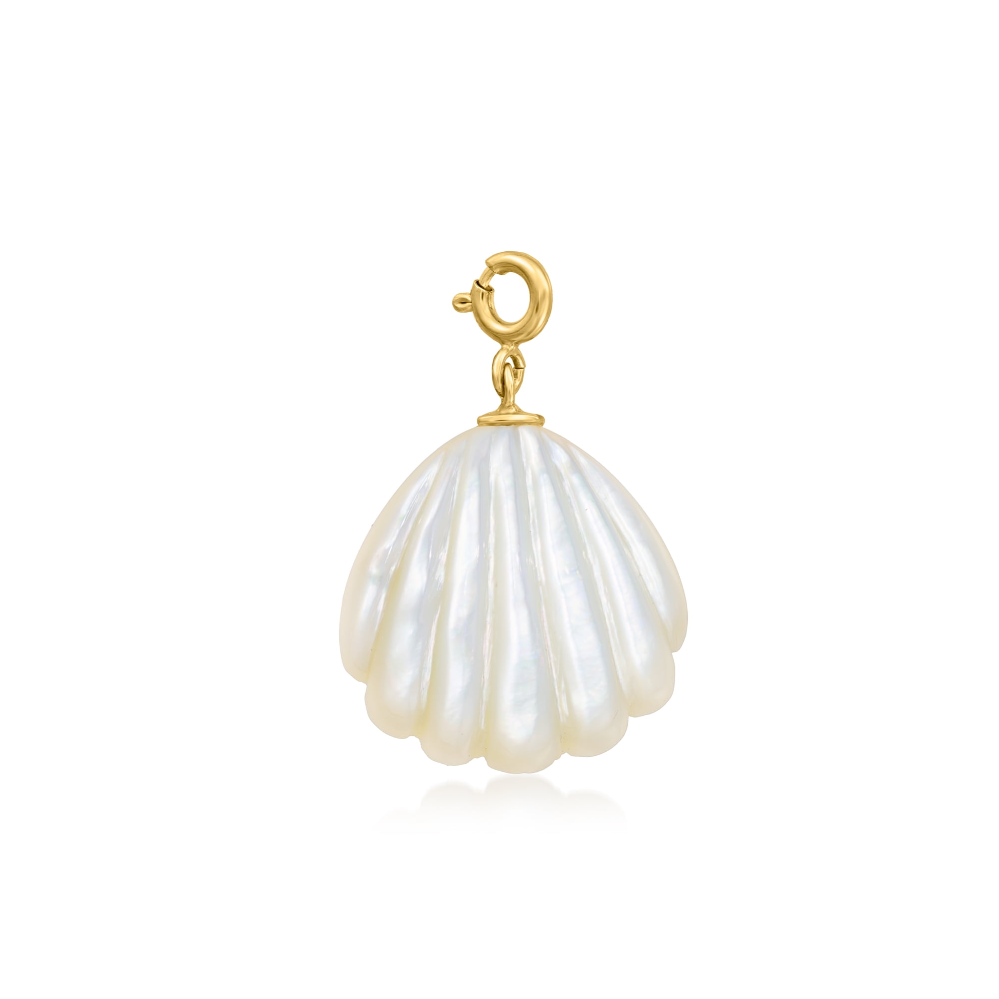 Ross-Simons Mother-Of-Pearl Seashell Charm in 18kt Gold Over Sterling, Women's, Adult