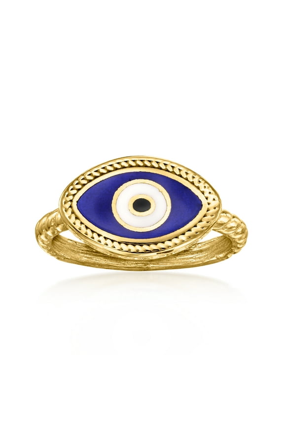 Multicolored Enamel Evil Eye Ring in 18kt Gold Over Sterling, Women's, Adult