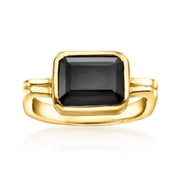 Ross-Simons Onyx Ring in 18kt Gold Over Sterling, Womens, Adult