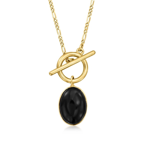 Ross-Simons Onyx Toggle Necklace in 18kt Gold Over Sterling, Women's, Adult