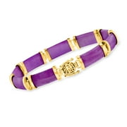 Ross-Simons Purple Jade Chinese Symbol Bracelet in 18kt Gold Over Sterling, Women's, Adult