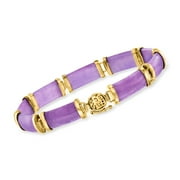 ROSS-SIMONS Purple Jade Chinese Symbol Bracelet in 18kt Gold Over Sterling, Women's, Adult