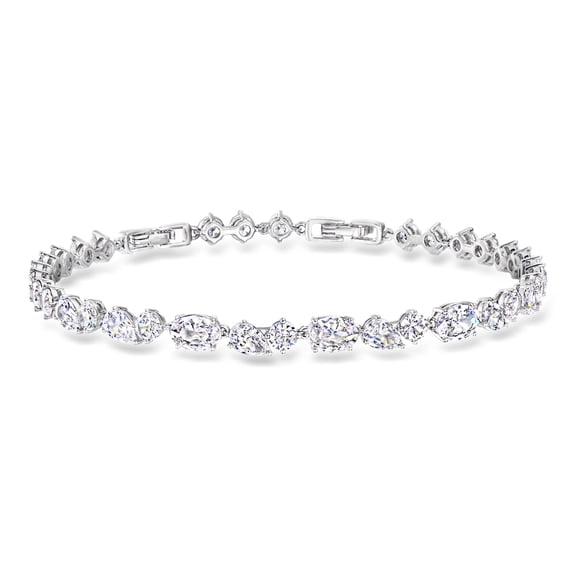 Ross-Simons Rhodium-Plated Bracelet With 10.35 ct. t.w. Czs, Women's, Adult