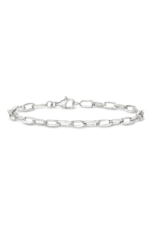 Solid Sterling Silver Paper Clip Link Bracelet, Women's, Adult
