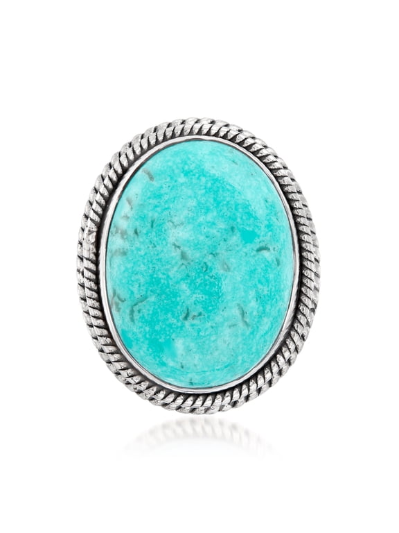 Stabilized Turquoise Double-Frame Ring in Sterling Silver, Women's, Adult