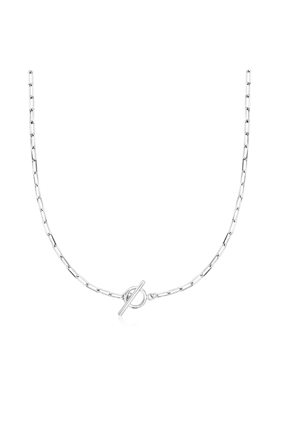Sterling Silver 2.5mm Paper Clip Link Toggle Necklace, Women's, Adult