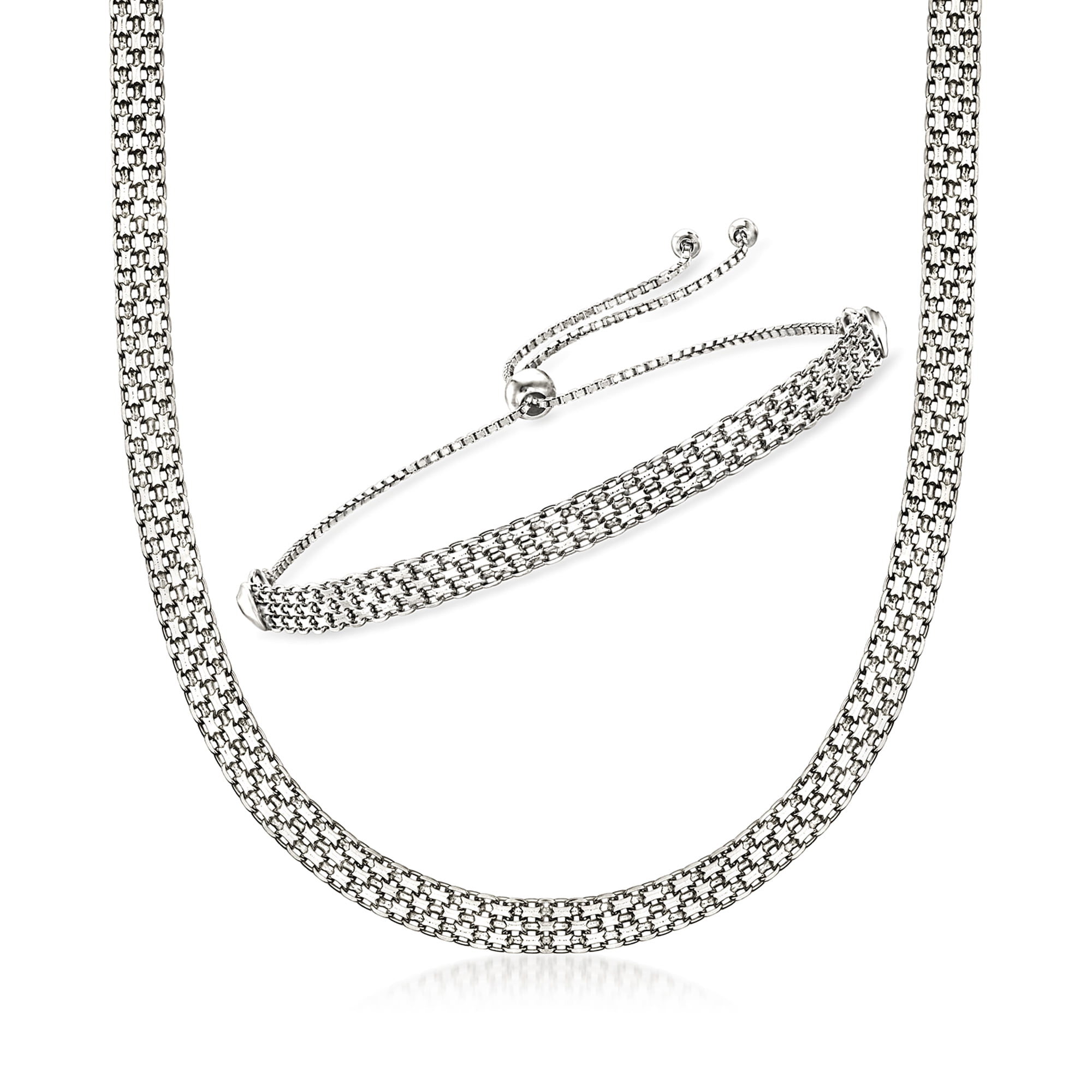 Ross-Simons Sterling Silver Bismark-Link Jewelry Set: Necklace and