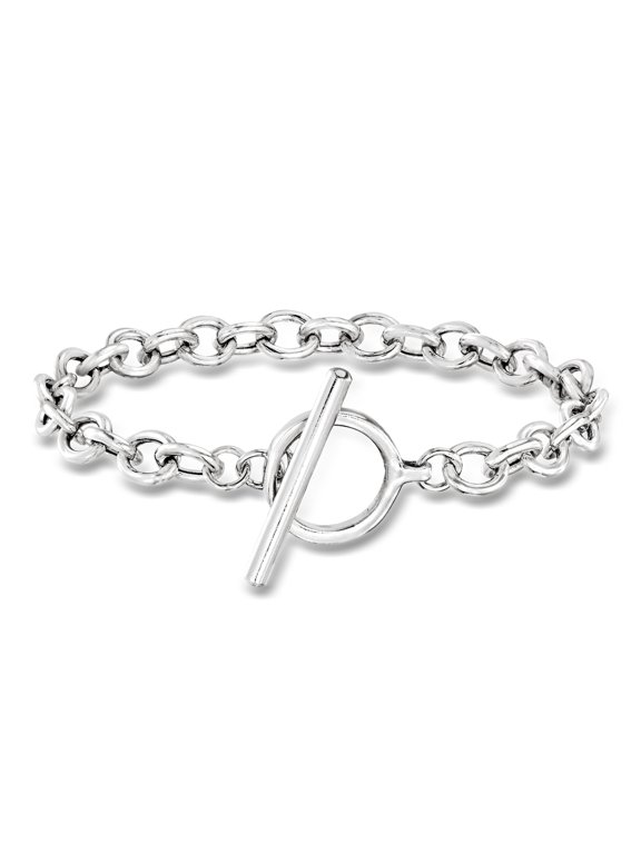 Sterling Silver Cable-Link Toggle Bracelet, Women's, Adult
