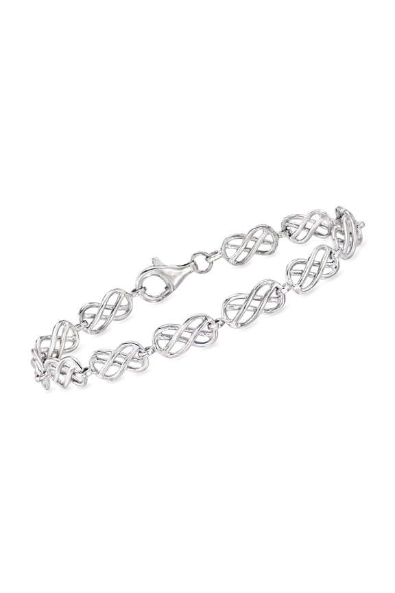 Sterling Silver Celtic Knot and Infinity Station Bracelet, Women's, Adult