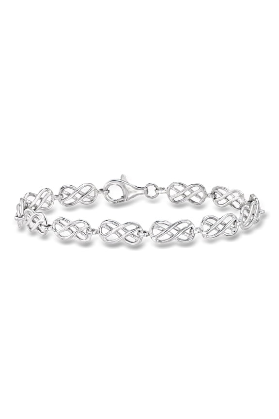 Sterling Silver Celtic Knot and Infinity Station Bracelet, Women's, Adult