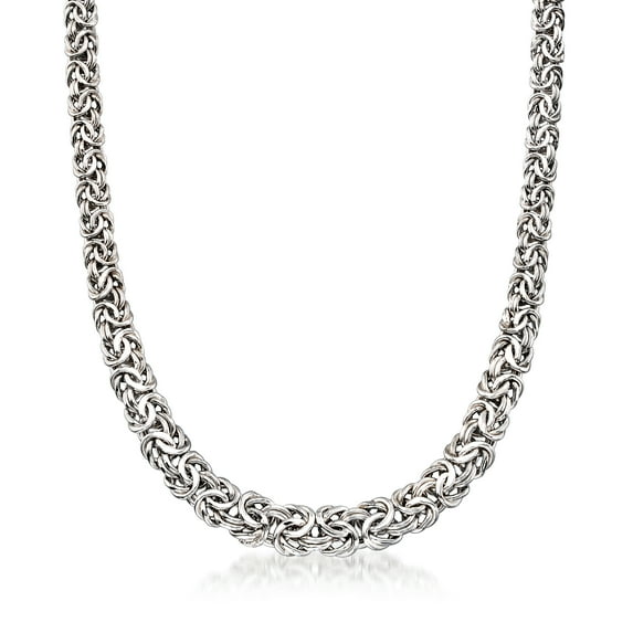 Ross-Simons Sterling Silver Graduated Byzantine Necklace, Women's, Adult