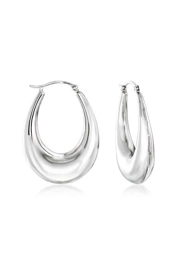 Sterling Silver Graduated Hoop Earrings, Women's, Adult