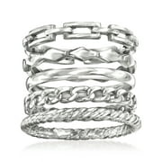 Ross-Simons Sterling Silver Jewelry Set: 5 Stackable Rings, Women's, Adult