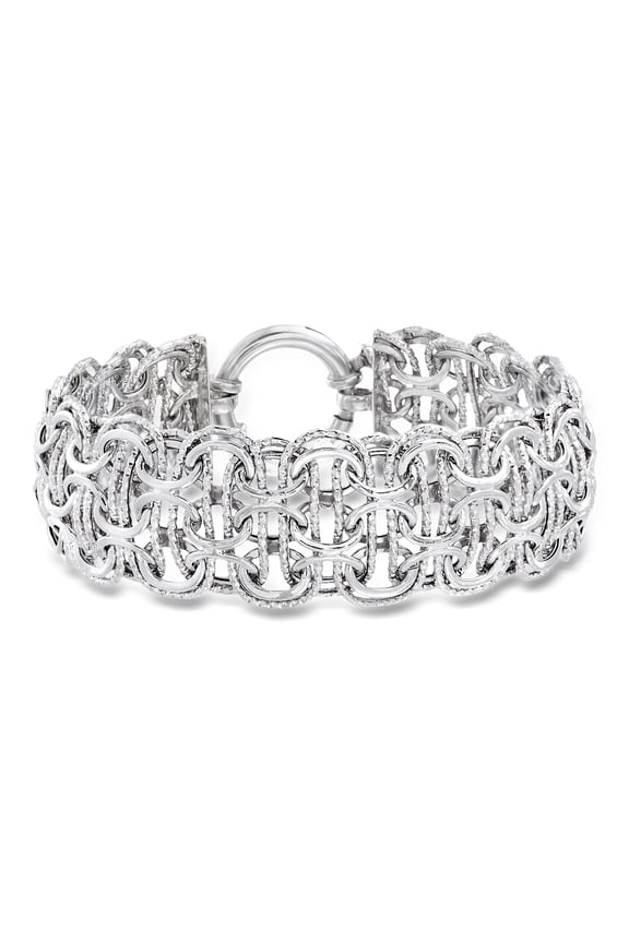 Sterling Silver Multi-Circle Link Bracelet, Women's, Adult