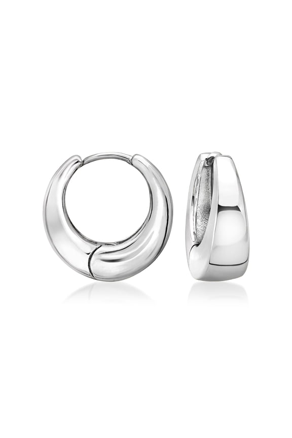 Sterling Silver-Plated Chunky Hoop Earrings, Women's, Adult
