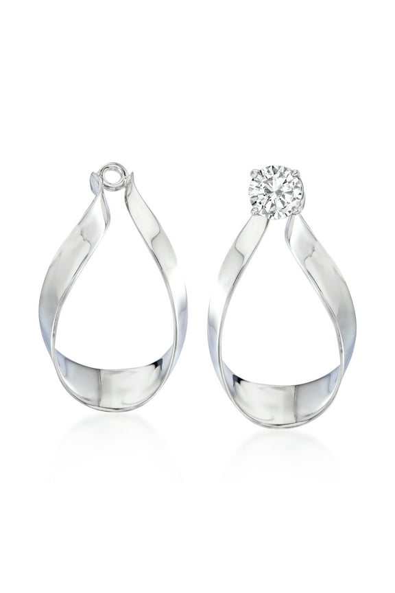 Sterling Silver Ribbon Drop Earring Jackets, Women's, Adult