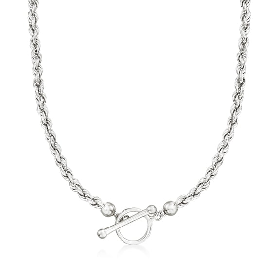 Ross-Simons Sterling Silver Rope-Chain Toggle Necklace, Women's, Adult