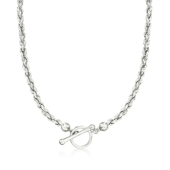 Ross-Simons Sterling Silver Rope-Chain Toggle Necklace, Women's, Adult
