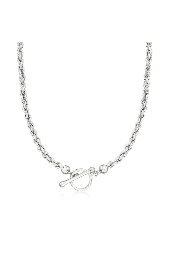 Sterling Silver Rope-Chain Toggle Necklace, Women's, Adult