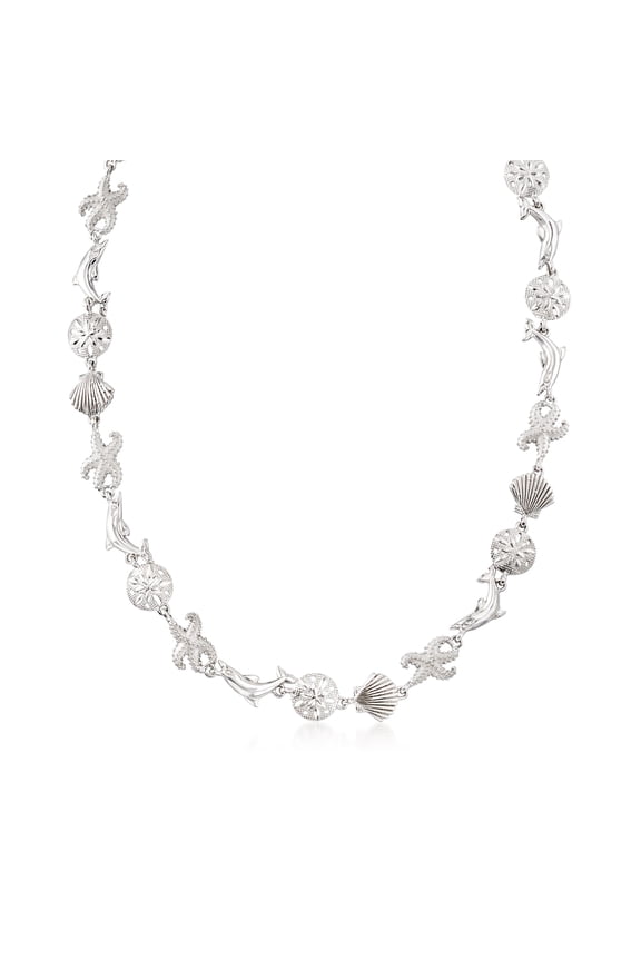 Sterling Silver Sea Life Link Necklace, Women's, Adult