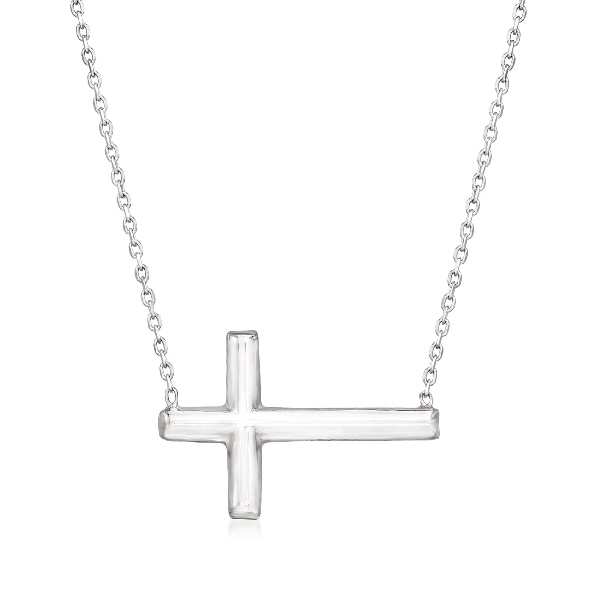 Personalized Scrollwork Cross Pendant Necklace in Sterling Silver 3 to 7  Birthstones | Ross-Simons