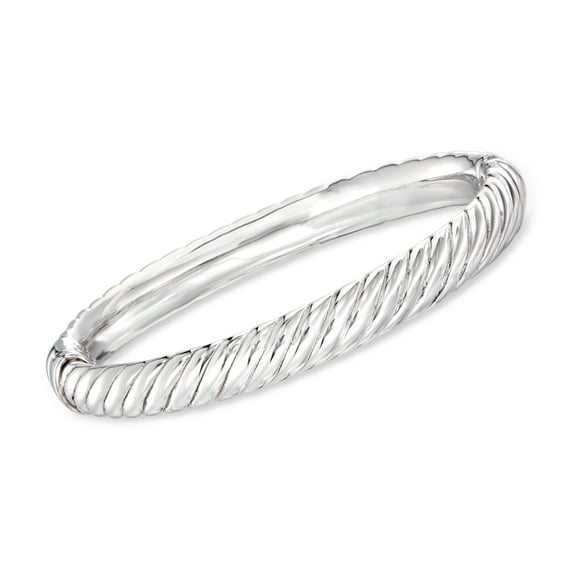 Ross-Simons Sterling Silver Spiraled Oval Bangle Bracelet, Women's, Adult
