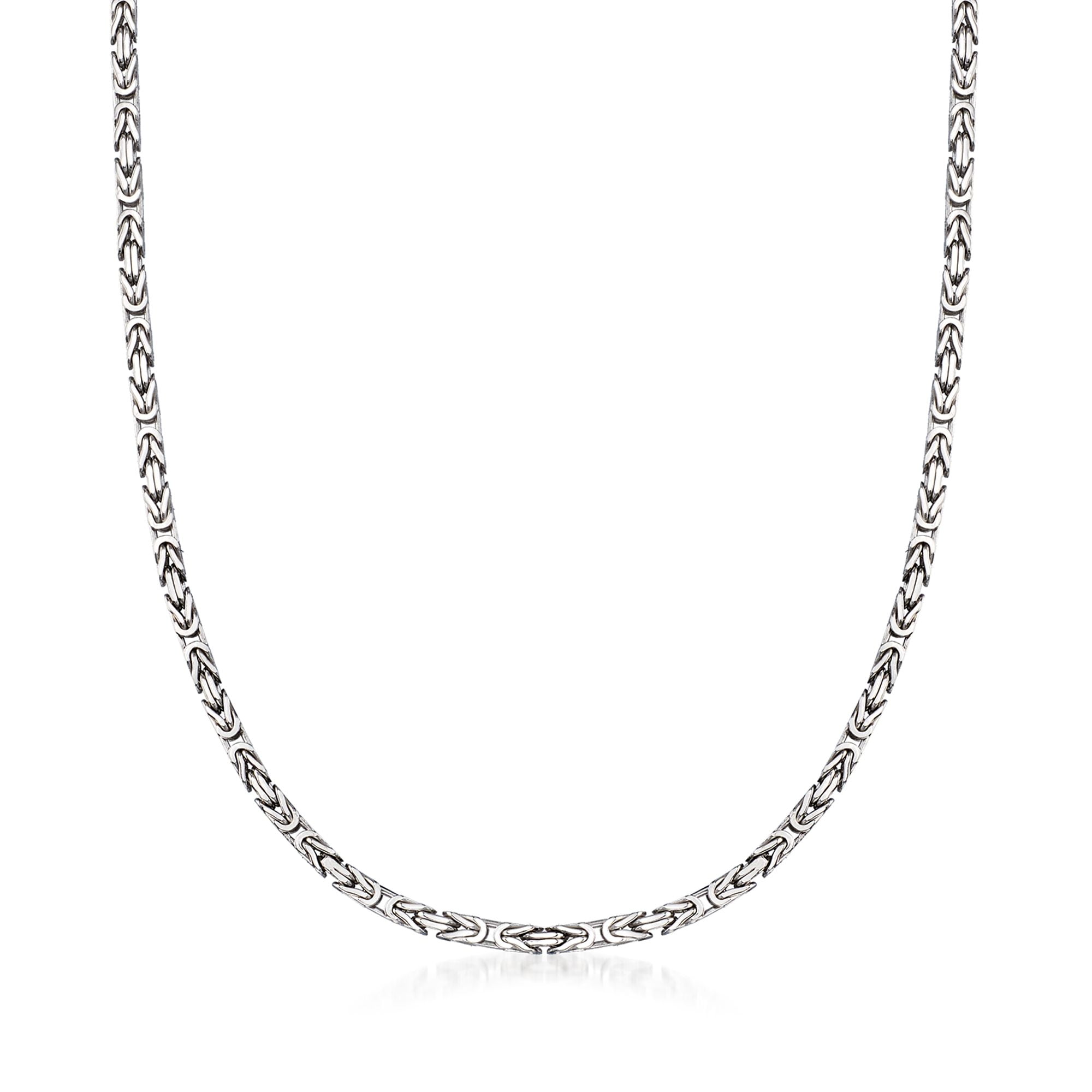 RossSimons Sterling Silver Square Byzantine Necklace, Women's, Adult