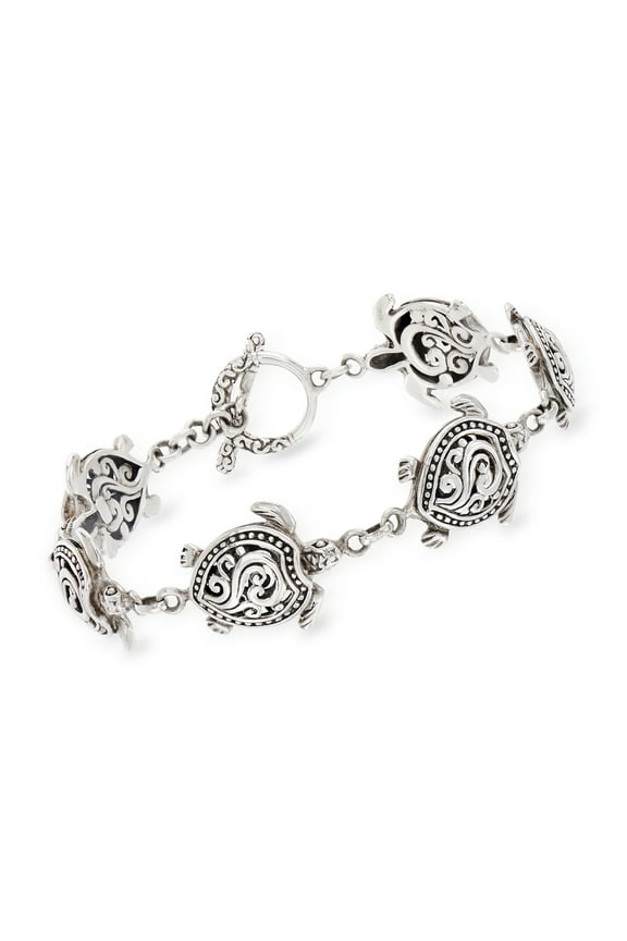 Sterling Silver Turtle Bali-Style Bracelet, Women's, Adult