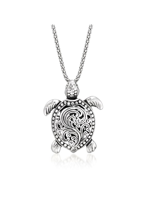 Sterling Silver Turtle Pendant Necklace, Women's, Adult