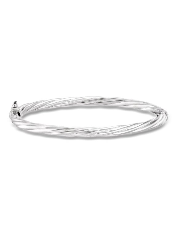 Sterling Silver Twisted Bangle Bracelet, Women's, Adult