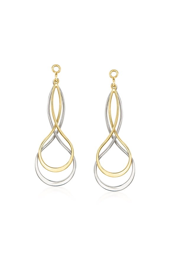 Sterling Silver and 14kt Yellow Gold Earring Jackets, Women's, Adult