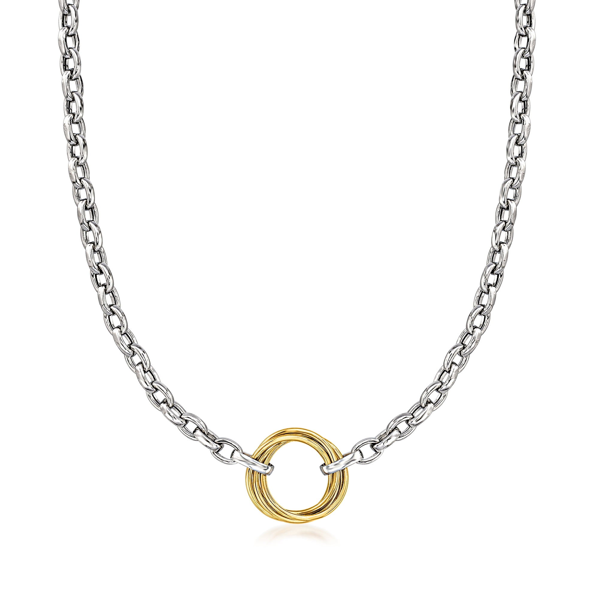 Ross-Simons Sterling Silver and 14kt Yellow Gold Multi