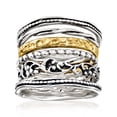 thumbnail image 1 of Ross-Simons Sterling Silver and 18kt Gold Over Sterling Jewelry Set: 6 Textured Rings, Women's, Adult, 1 of 8
