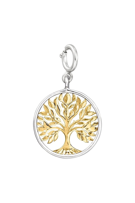 Sterling Silver and 18kt Gold Over Sterling Tree Of Life Charm, Women's, Adult