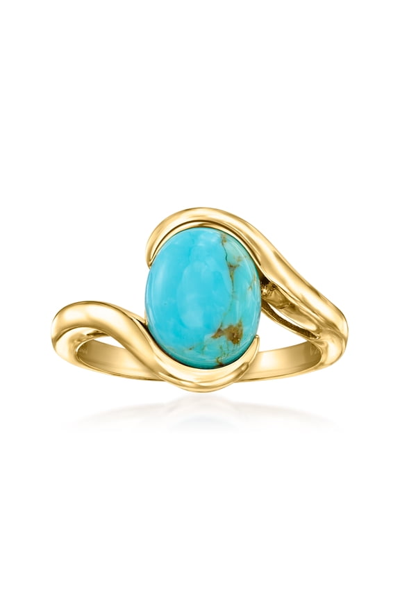 Turquoise Swirl Ring in 18kt Gold Over Sterling, Women's, Adult