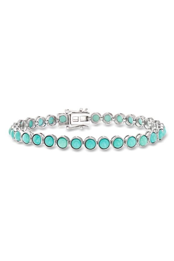 Turquoise Tennis Bracelet in Sterling Silver, Women's, Adult