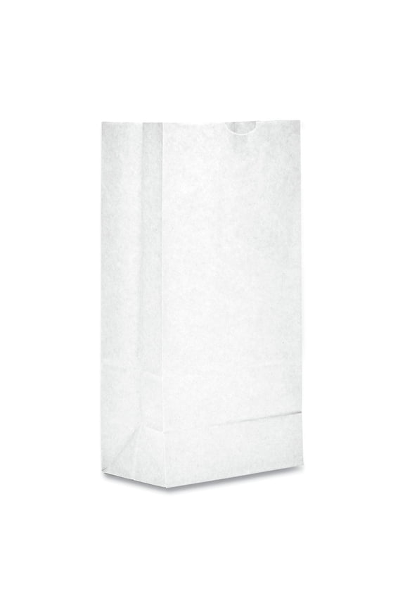Paper Products 120308500PK/BL 6 in. x 3.88 in. x 12.5 in. #8 Size Grocery Paper Bags - White (500/Bundle)