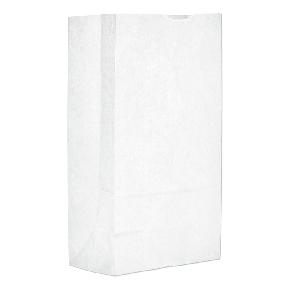 7 in. x 4.38 in. x 13.75 in. No. 12 Size Grocery Paper Bags - White (500/Bundle)