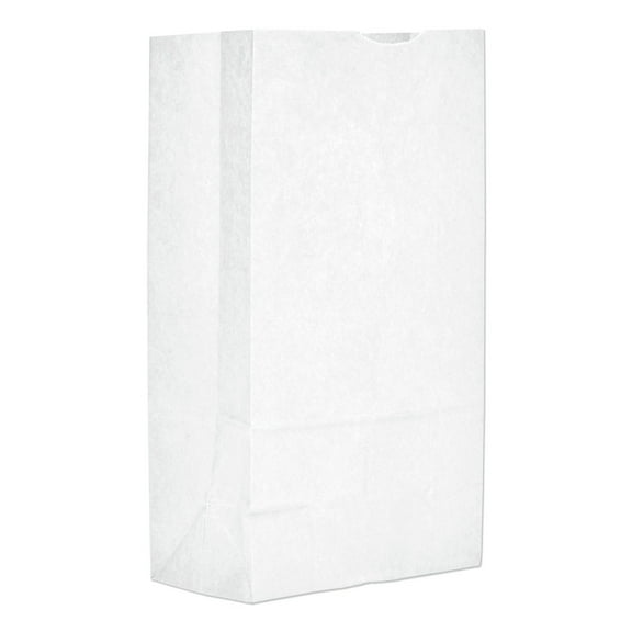 Ross & Wallace Paper Products 120312500PK/BL 7 in. x 4.38 in. x 13.75 in. #12 Size Grocery Paper Bags - White (500/Bundle)