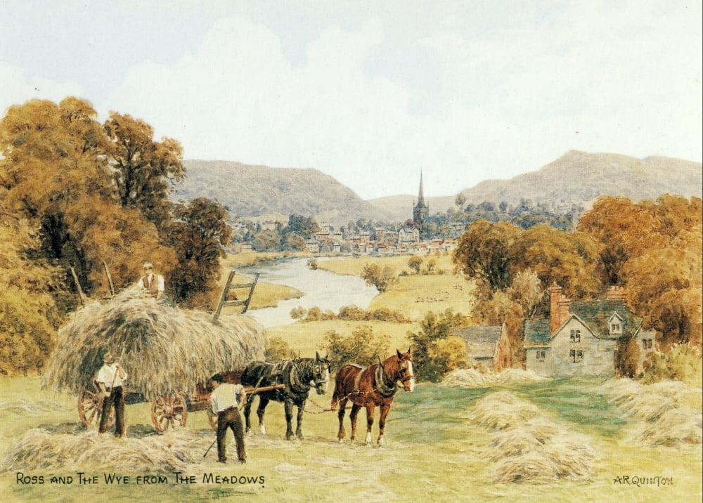 Ross-on-Wye from the Meadows Canvas Art - Alfred Quinton (24 x 36)