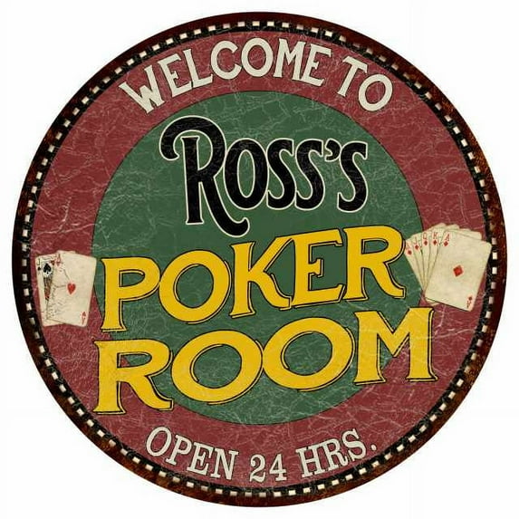 Ross's Poker Room 12" Round Metal Sign Kitchen Bar Wall Décor 200120034108
