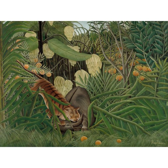 Rosseau Fight Between A Tiger And A Buffalo 1908 Extra Large XL Wall Art Poster Print