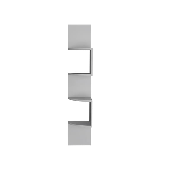 Rosset Corner Shelf Modern Full-Wall Design with Multiple Shelving White Engineered Wood 51.5H Space Saving Cabinet for Kitchen Living Room