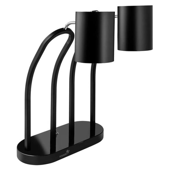 Rosseto - Double Black Matte Heat Lamp, Plain Shade, Black Metal Base
