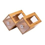 Rosseto BK200 Double Natural Bamboo Honeycomb Bakery with Clear Acrylic Drawer & Insert, Gold